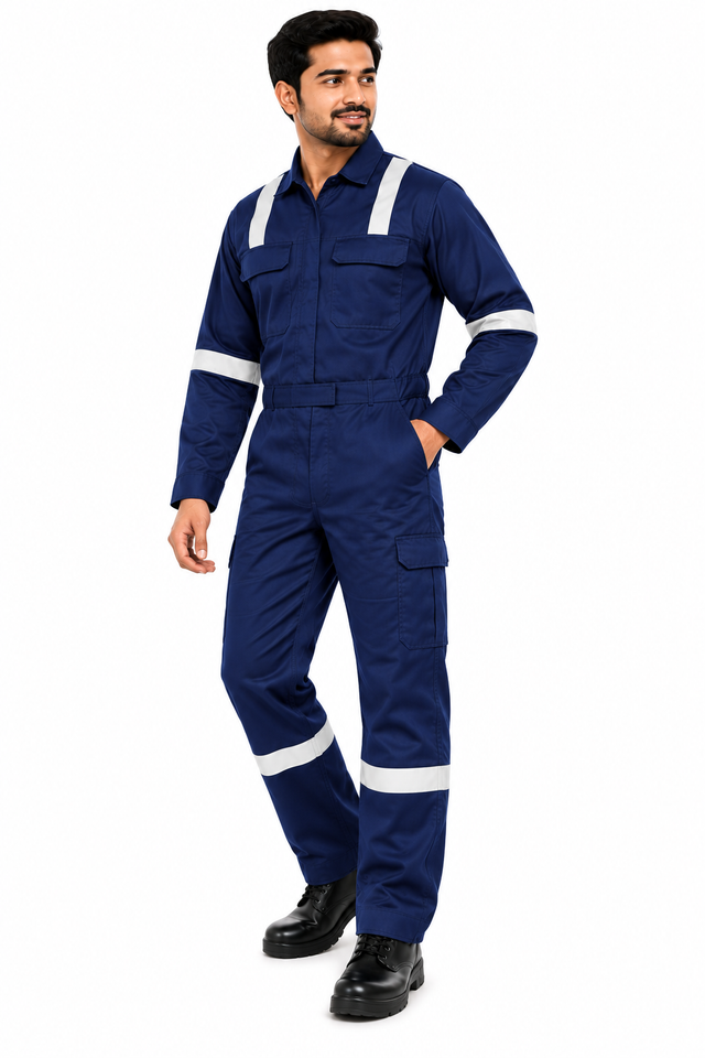 KUKIVO Industrial Coverall in Navy Blue with reflective tape