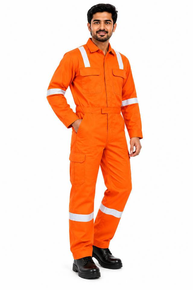KUKIVO Industrial Coverall in Orange with reflective tape