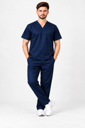 KUKIVO Classic Unisex Scrub Suit in Navy Blue