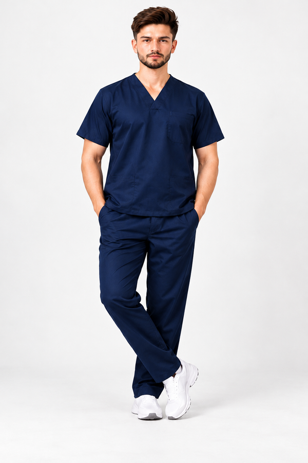 KUKIVO Classic Unisex Scrub Suit in Navy Blue