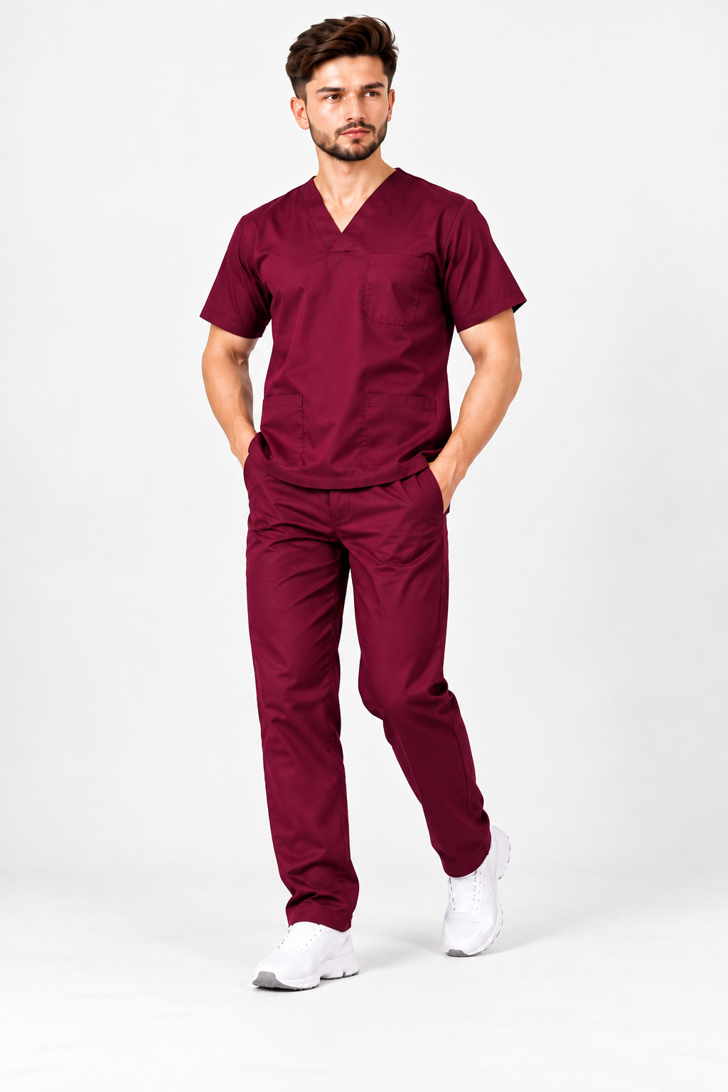 KUKIVO Classic Unisex Scrub Suit in Wine