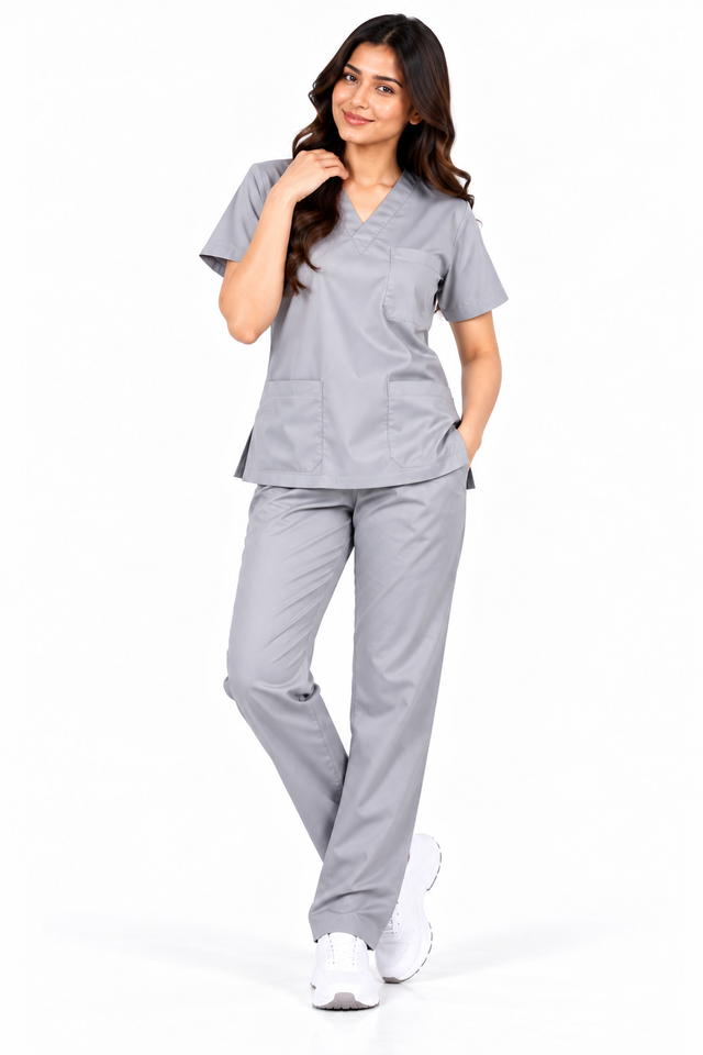 KUKIVO Premium Unisex Scrub Suit in Light Grey