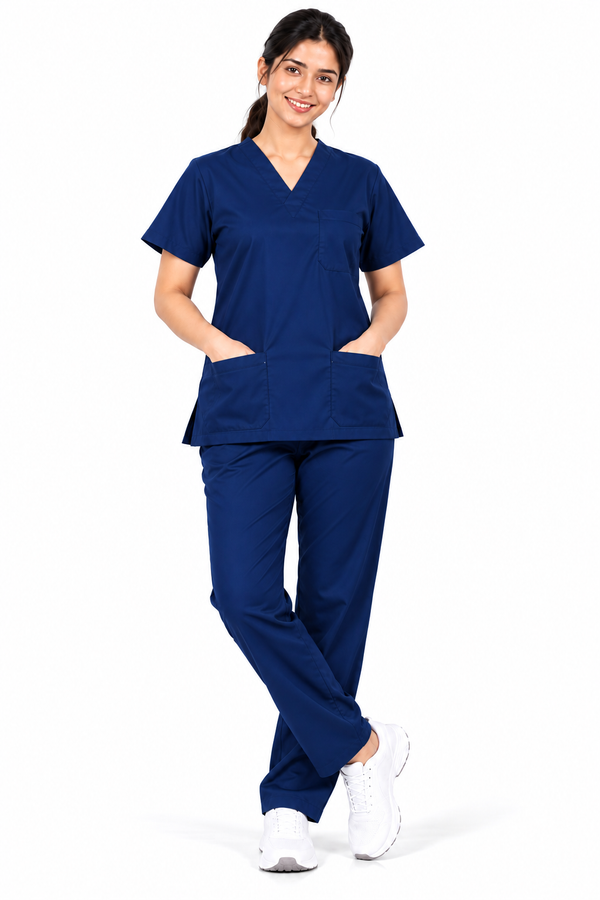 KUKIVO Premium Unisex Scrub Suit in Navy Blue